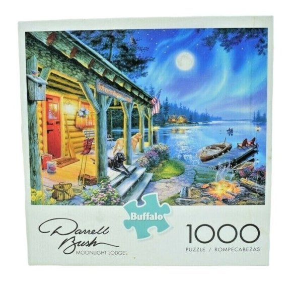 Buffalo Games Other - Buffalo Games Darrell Bush Moonlight Lodge 1000 Piece Jigsaw Puzzle (New)